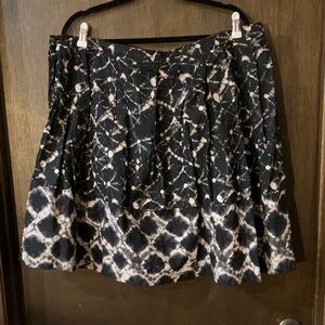 Thakoon Black and Cream Shibori Print A-Line Skirt size 18W